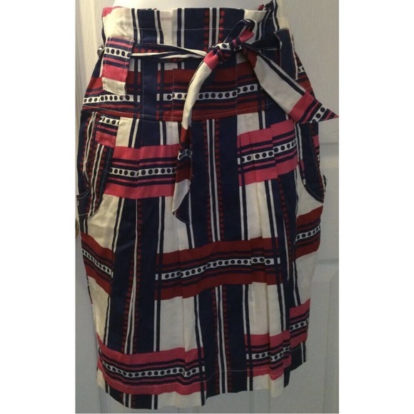 TULLE Skirt Medium Pencil Tulip High Waisted Plaid Belted Pleated Pockets - Picture 3 of 15